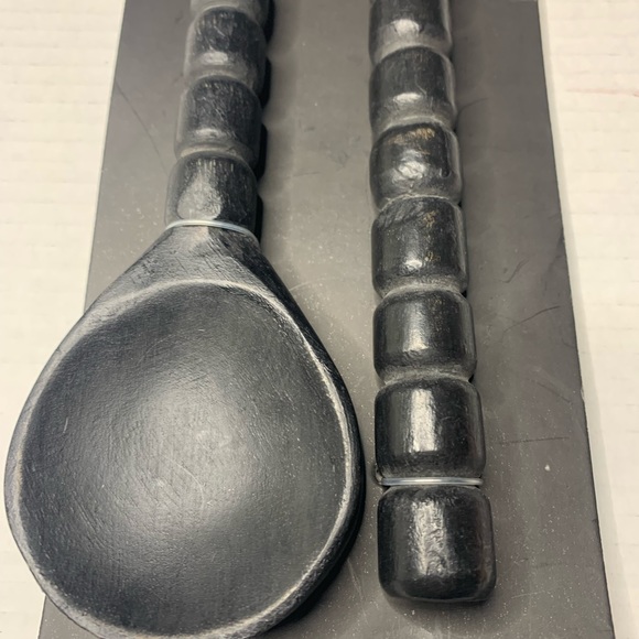 Fiddle + Fern Beaded Wood Salad Servers - Picture 2 of 4